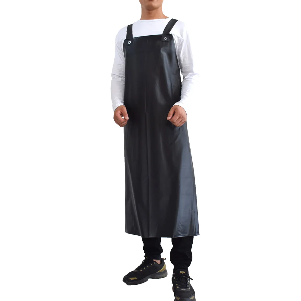 Apron waterproof and oil-proof thickened lengthened acid and alkali resistant apron