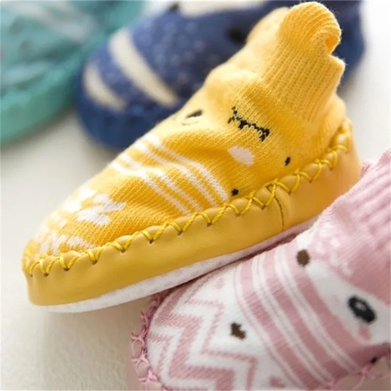 Spring Autumn Anti Slip Floor Socks With Rubber Soles Casual Soft Shoes For Newborn  Girls Boys 0-24M Infant Baby Socks New 2024