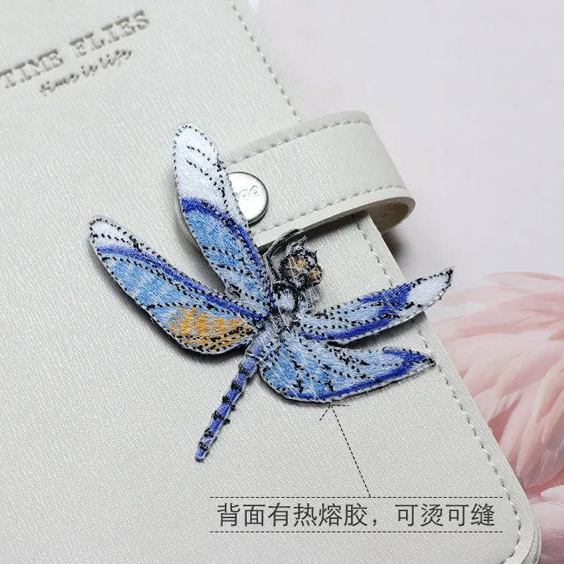 Colorful dragonfly  Embroidery Patches for clothing 3D cute animal Embroidered iron on parches animal applique for backpack hat