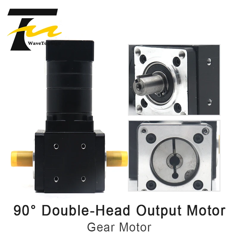 

Right Angle Planetary Gear Reducer Gear Motor 90° Double-Head Output Motor 5:1 Match With Delta 400W Servo Mtor