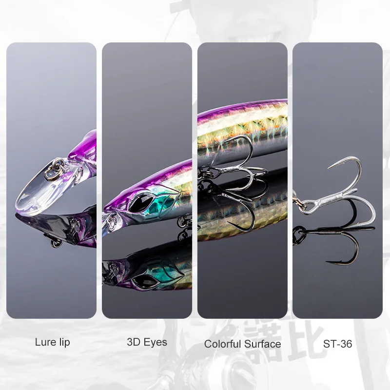 Noeby Jerkbait Minnow Fishing Lure 110mm 19g Floating Wobbler Long Casting Artificial Hard Baits for Sea Bass Trout Fishing Lure