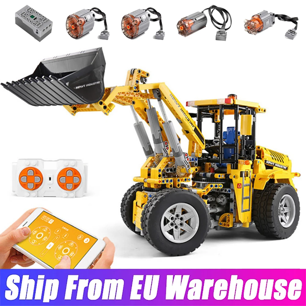 

MOULD KING High-Tech APP RC Motorized Wheel Loader Bulldozer Truck Model Building Blocks Engineering Bricks Toys For Kids Gifts