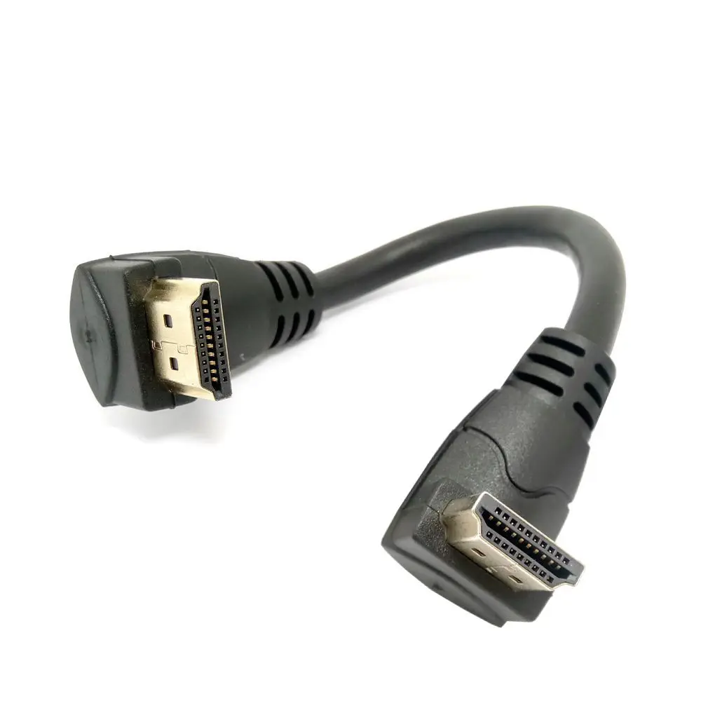 HDMI-compatible 2.0 4K 3D Dual Up Angled 90 Degree HDMI-compatible Male to Male HDTV Cable for DVD PS3 PC 30cm/60cm/180cm