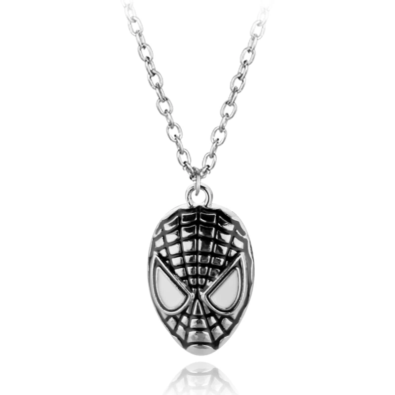 Captain America Shield Spiderman Pendant Necklace New Women Men Jewelry On the Neck Chains Punk Jewelry