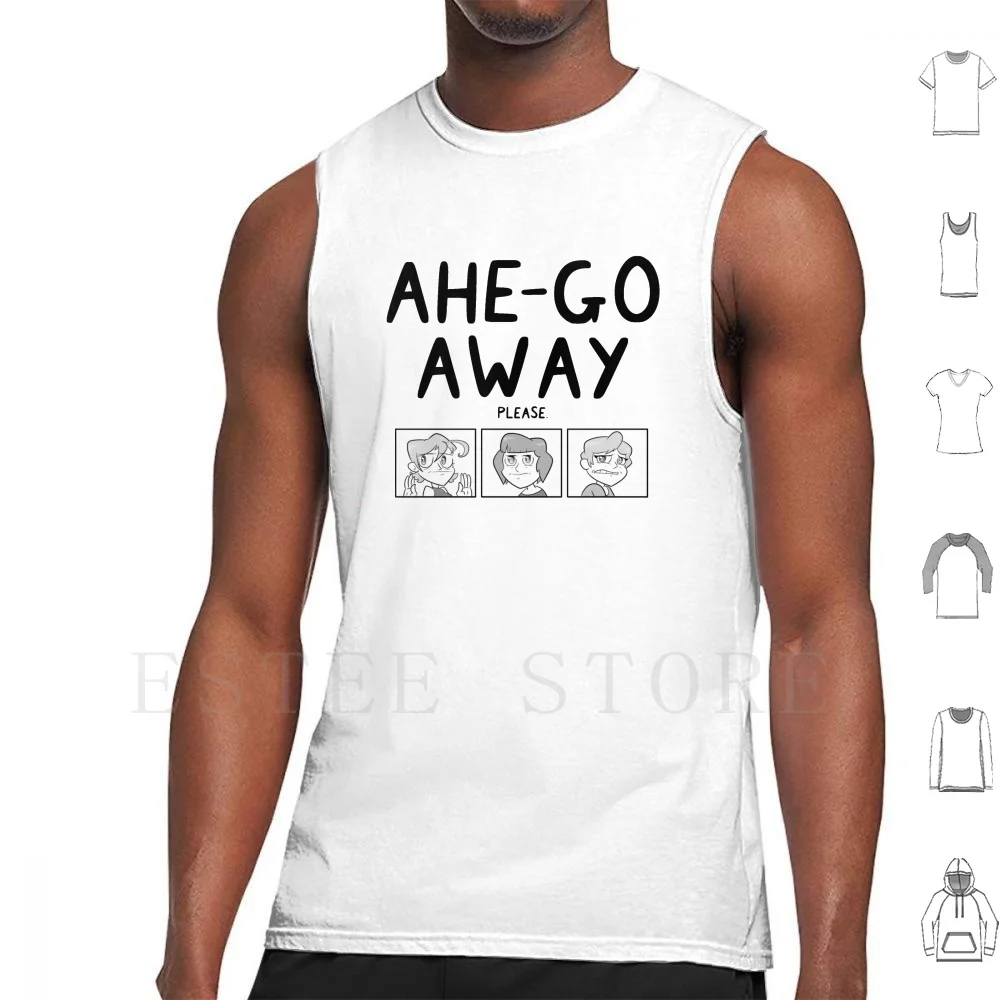 Ahe-Go Away Tank Tops Vest Sleeveless Conventions Anime Meme