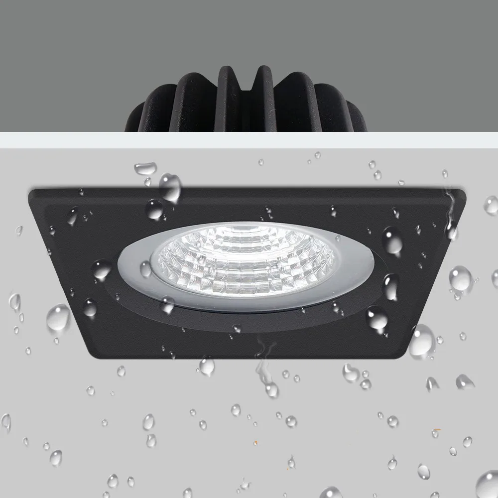 Foco de luz LED empotrable para el hogar, lámpara de techo cuadrada, resistente al agua IP65, 15w, 12w, 9w, 7w, para balcón y baño