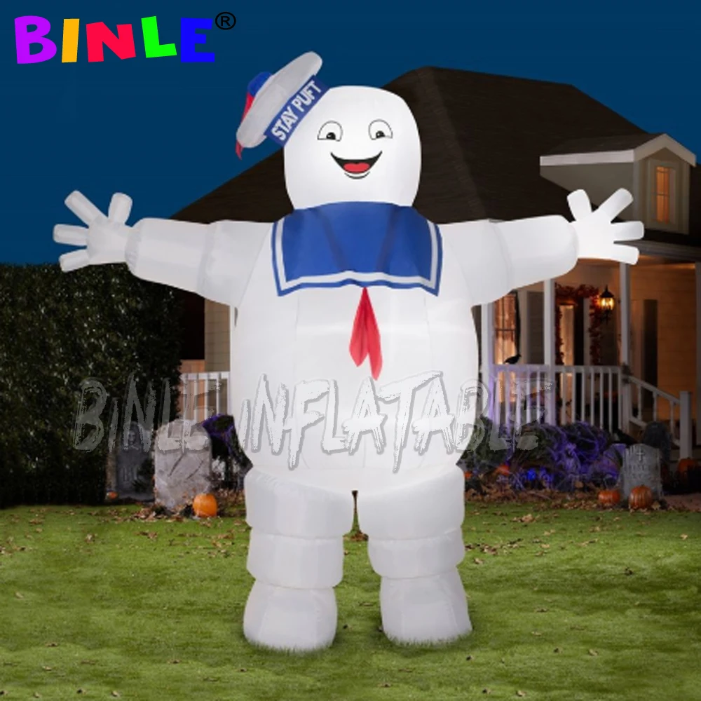 

Airblown Halloween decoration 4mH LED giant inflatable stay puft marshmallow man/inflatable ghostbusters model for advertising