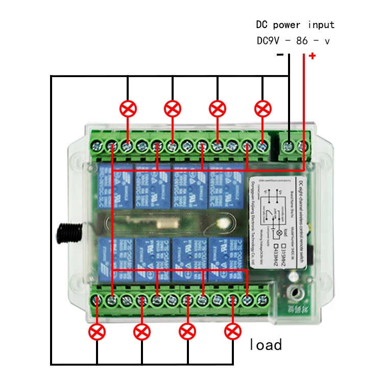 universal wireless remote control switch dc12v 10a  8 channel remote control relay remote switch