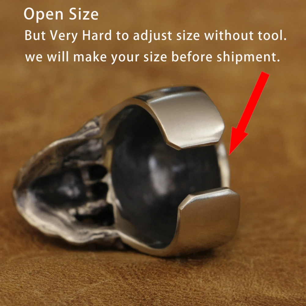 LINSION Cupronickel High Detail Skull Ring Mens Biker Rock Punk Jewelry CP50 US Size 7~15