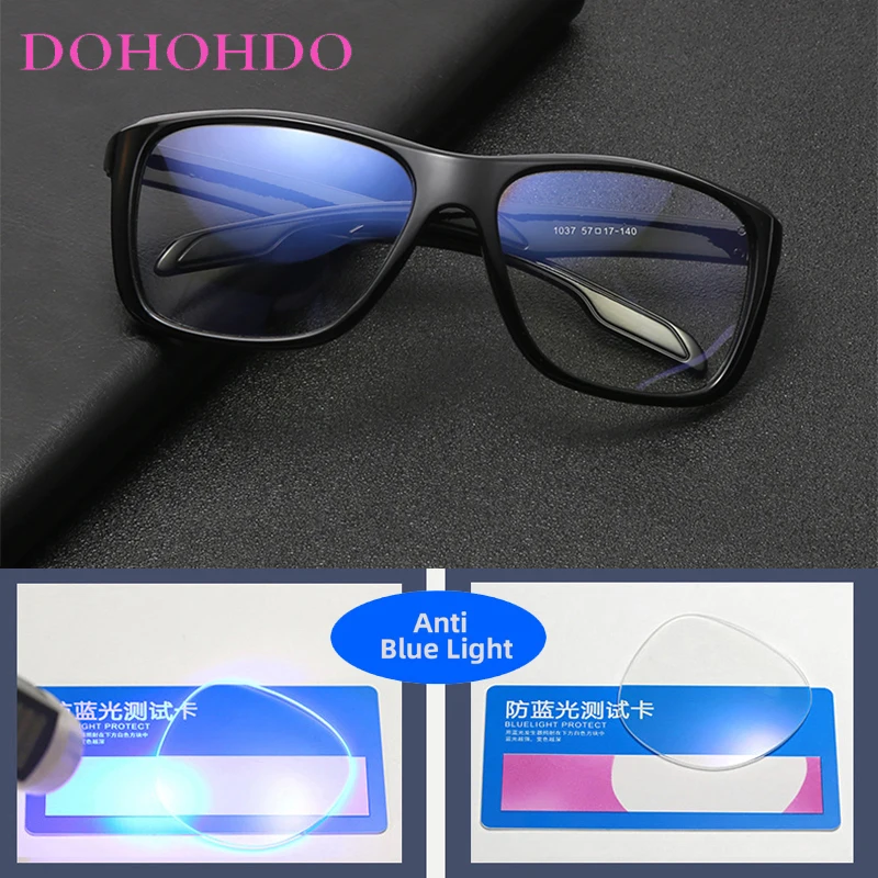 DOHOHDO 2022 Men Women Anti Blue Light Glasses Frame Male Square Computer Eyeglasses Black Frame Eyewear Spectacles Gafas UV400