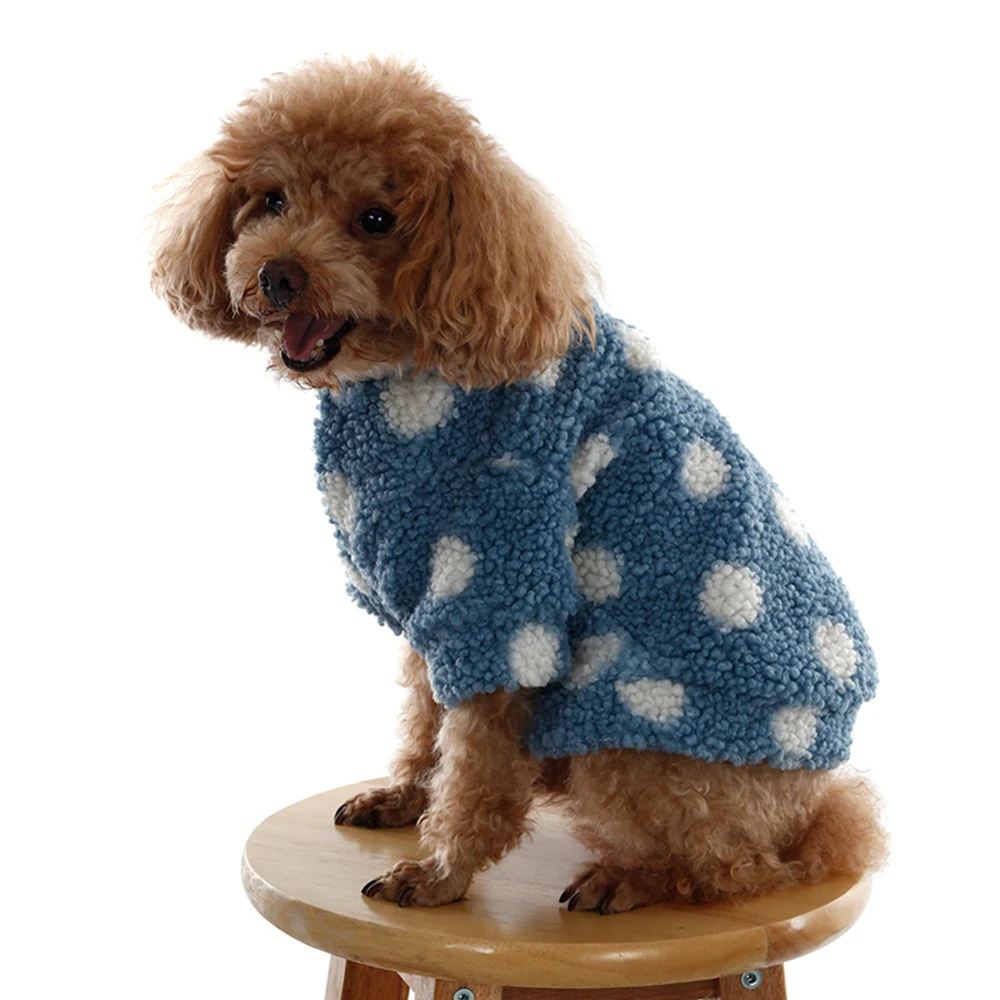 

Cashmere Pet Clothes Velvet Dog Hoodies Two-legged Pet Jacket Dot Cat Coat for Small and Medium Dogs Warm Pets Overcoat Bulldog