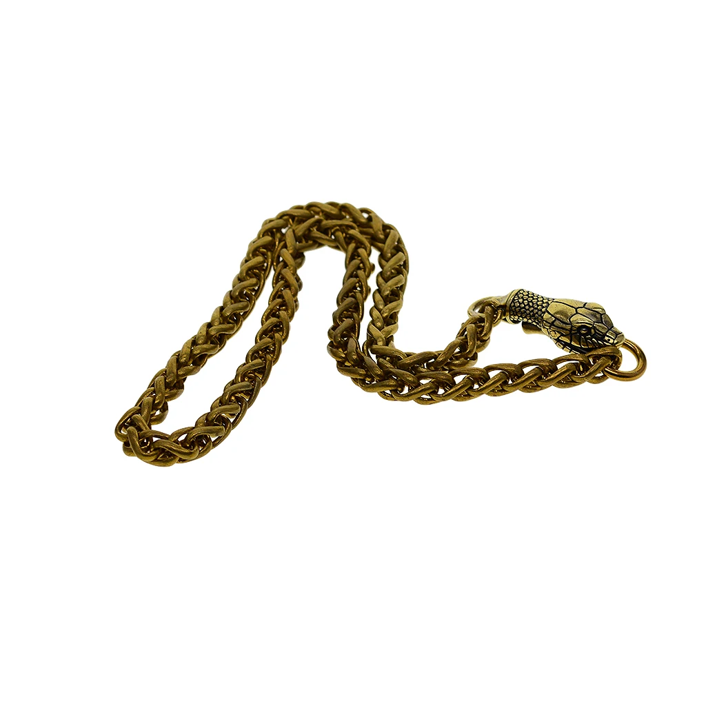 Spooky – collier en chaîne de blé fin avec tête de serpent, Punk viking, biker, avec fermoir, cadeau, ras du cou, prêt à porter