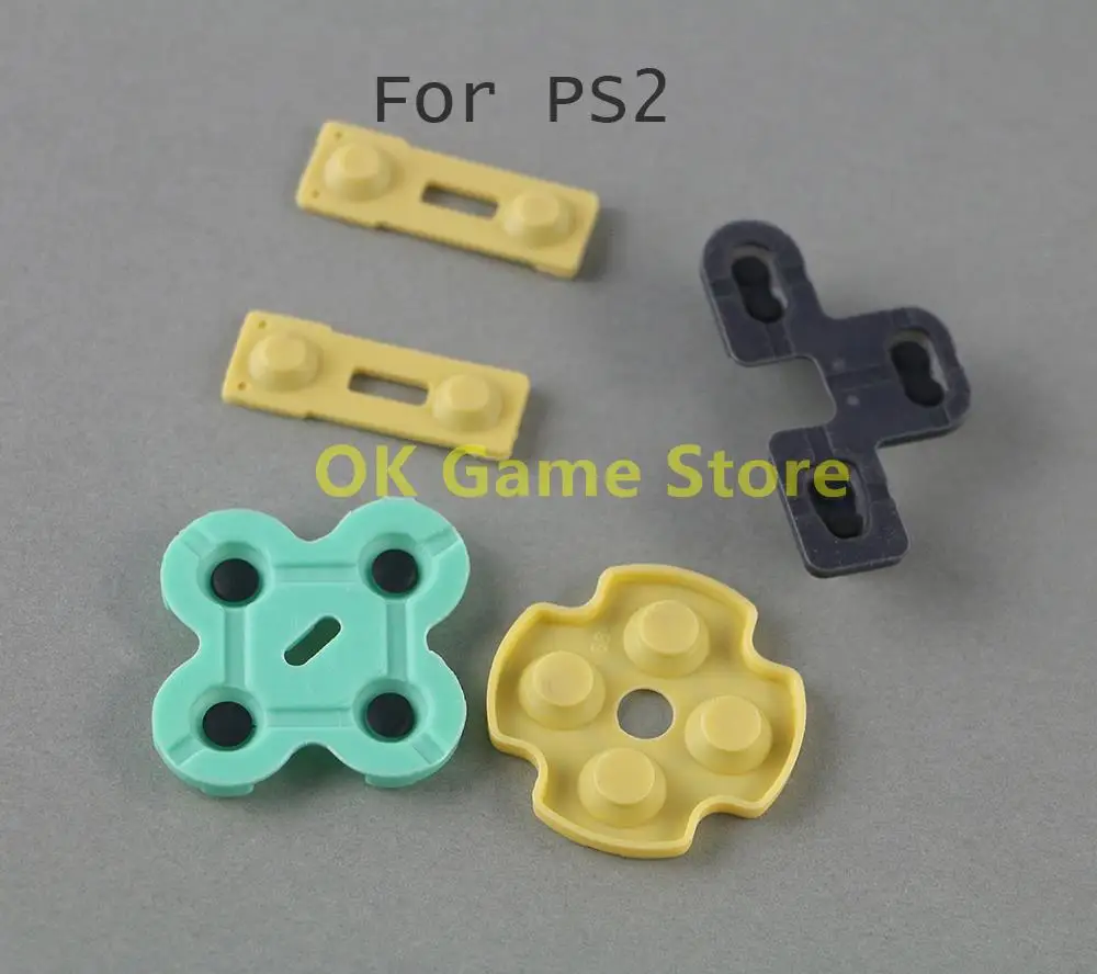 5sets For PS2 Silicone Conductive Rubber Pads Buttons Touches Replacement For Playstation 2 Controller Repair Parts