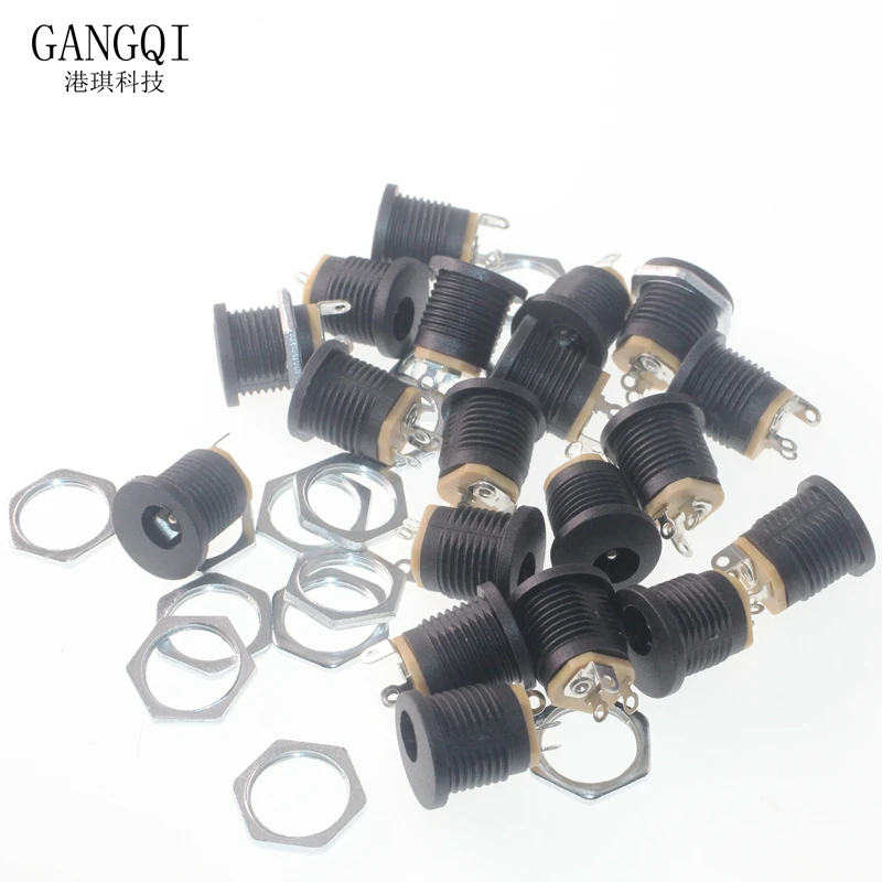 DC-022 5,5x2,1mm DC Power Buchse Jack Stecker Runde Loch Mutter Interface Panel Montage Stecker DC022 5.5*2,1
