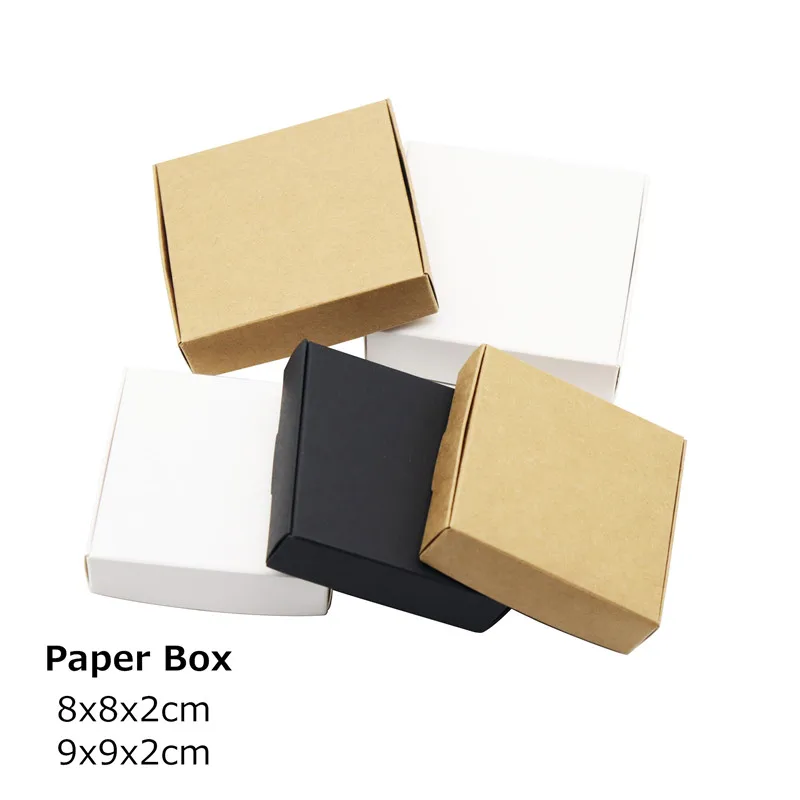 

24Pcs 9x9x2cm&8x8x2cm Kraft Paper Candy Box Transparent PVC Window Soap Case Wedding Gift Packaging Boxes