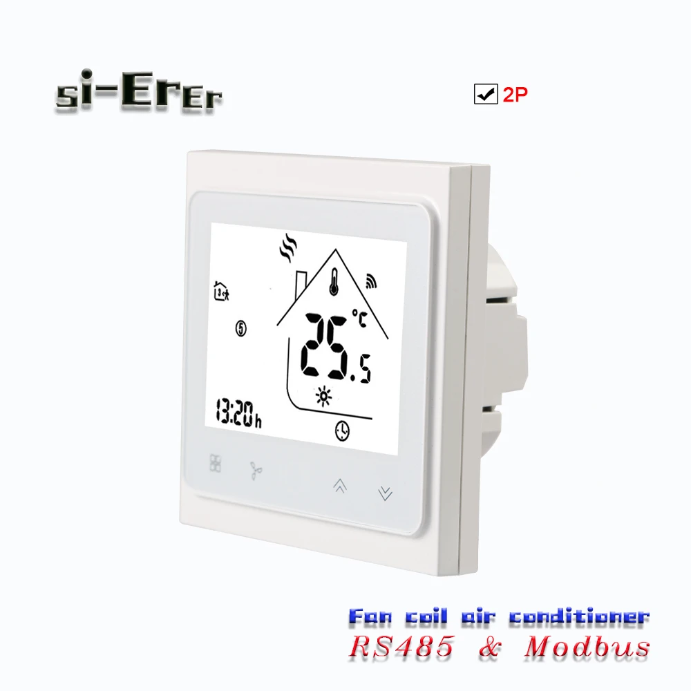 95-240VAC,24VAC 2P Fan coil thermostat with Modbus& RS485 RTU communication