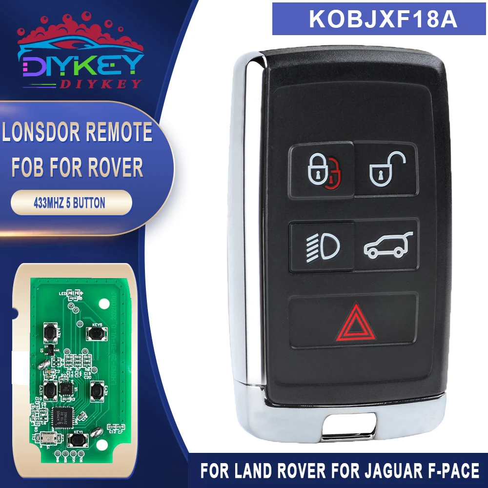 

Lonsdor KOBJXF18A 315MHz /434MHz Smart Key 5B Fob for Land Rover Range Rover LR2 LR4 for Jaguar F-Pace F-Type XE XF XJ 2018 2019