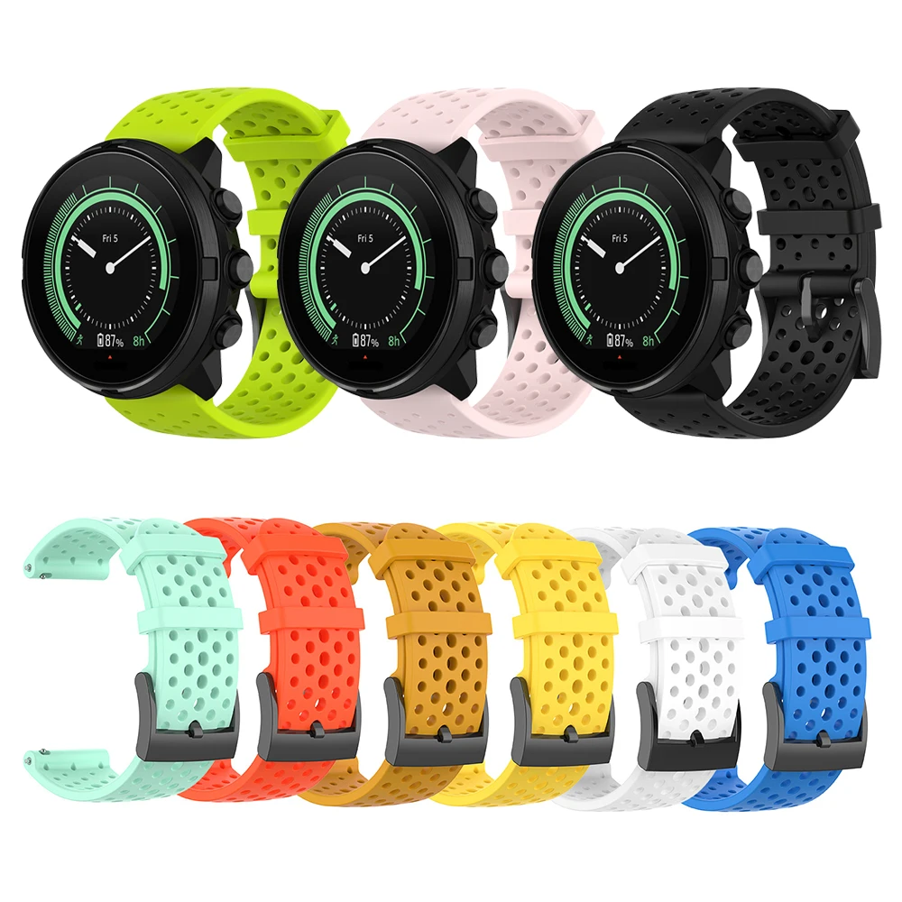 

24MM ATHLETIC SILICONE STRAP For Suunto Spartan Sport Suunto Spartan Sport Wrist HR/Baro Band For Suunto 9 D5 Replace Watchband