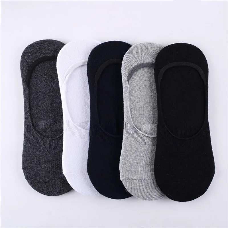 5Pairs Fashion high quality man Non-slip Silicone Invisible Compression Socks Male Ankle Sock Breathable Meias Cotton Boat Socks