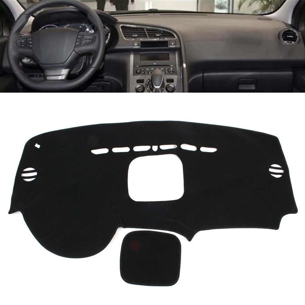 LHD-almohadilla negra para salpicadero de coche, alfombrilla antideslizante para salpicadero, accesorios para Peugeot 3008 2013 2014 2015