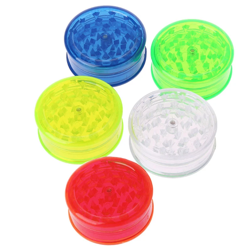 3 Layer Accessories Round Shape Plastic Tobacco Grinder Herb Grinder Tobacco Spice Crusher Color