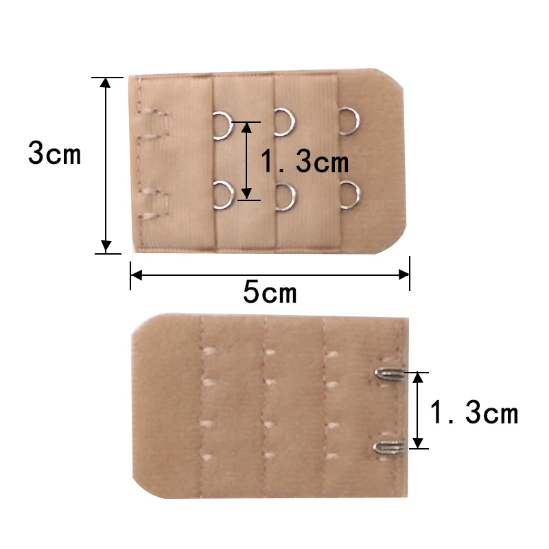 4/5/6/8Pcs Nylon Extenders Buckle Extension for Women 3 Row 2 Hooks Bra Strap Extender Sewing Tool Hook Intimates Accessories