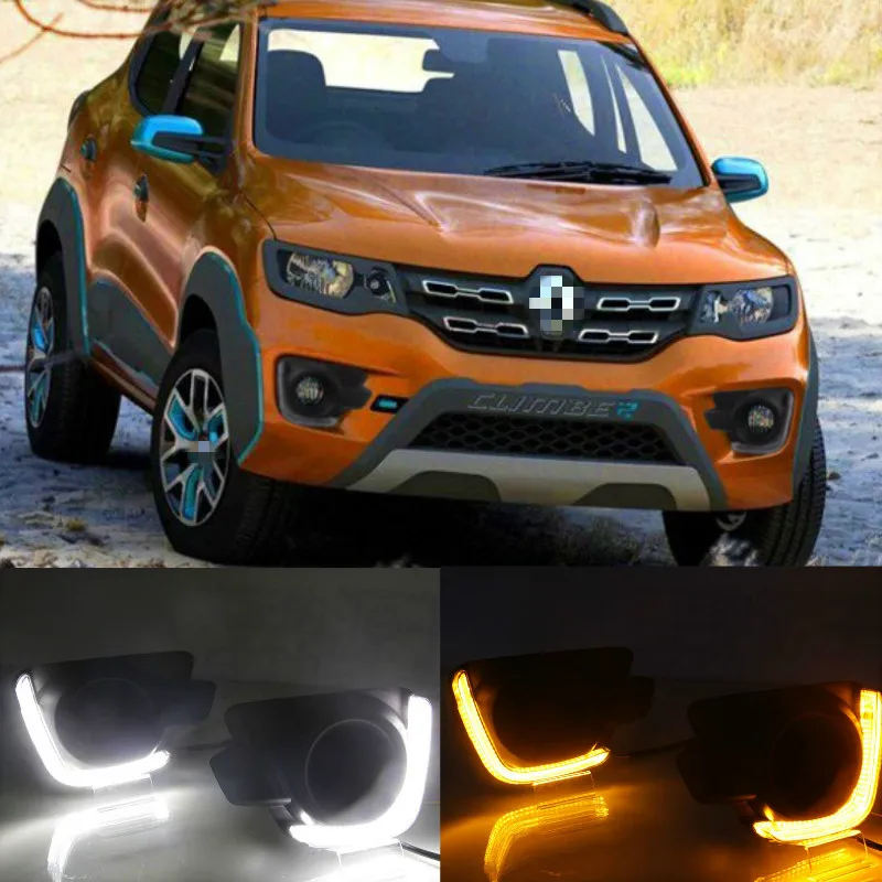 2Pcs DRL Daytime Running Light For Renault Kwid 2017-2019 LED Fog Lamp