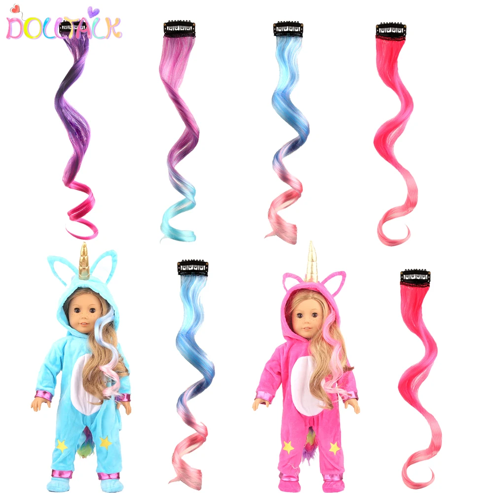 40cm Multi-color Doll Hair DIY Long Straight High Temperature Fiber Doll Hair Piece For American Russia BJD SD&Other Girl Dolls