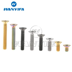 Wanyifa Titanium Bolt M6x10 15 20 25 30 35 40 45mm Hex Flat Countersunk Head Screws for Bicycle Accessories