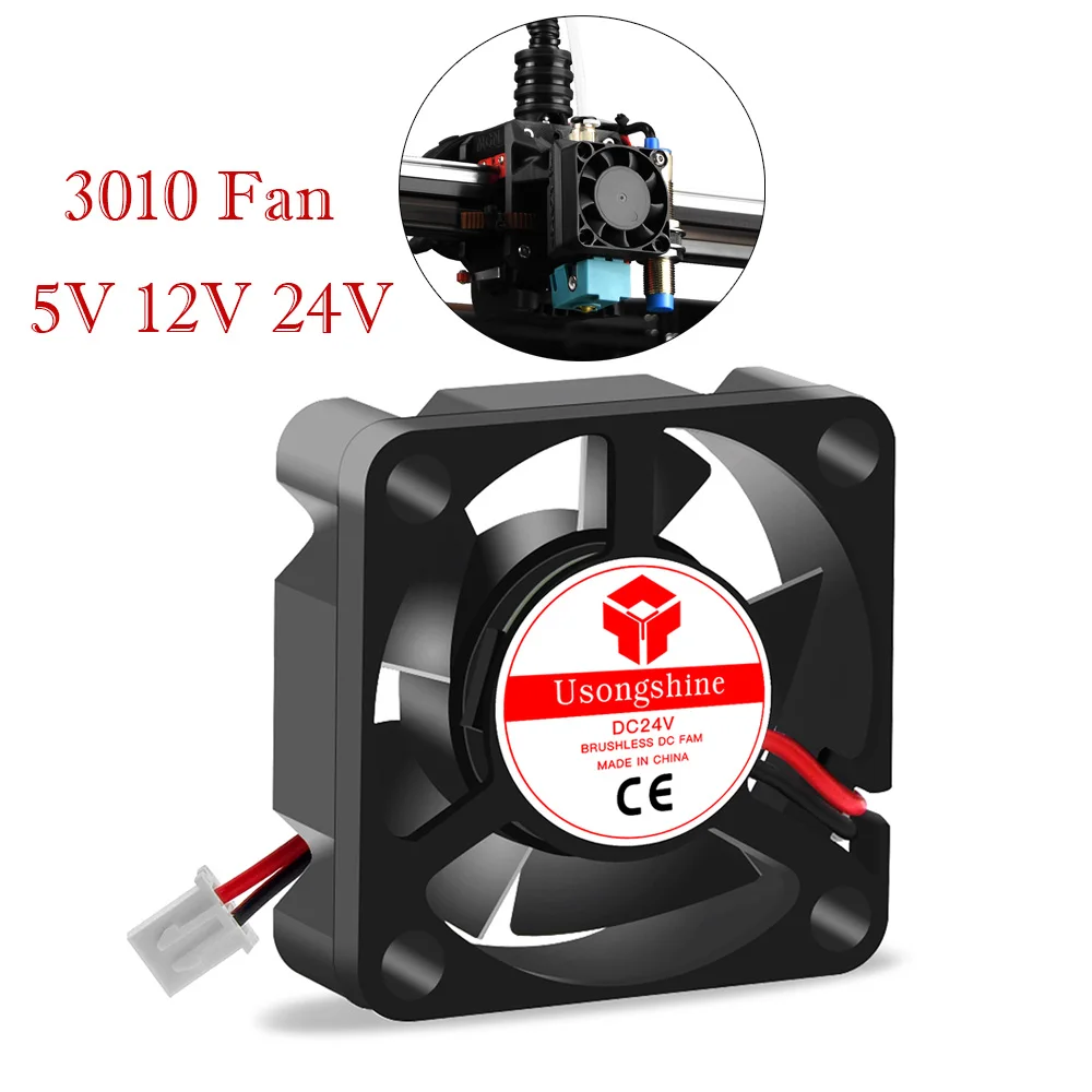 3D Pinter Parts 3010 mini cooler fan 30x30x10MM 12V 5V 24V 2Pin DC Cooler Small Cooling Fan DIY Reprap For j-head hotend