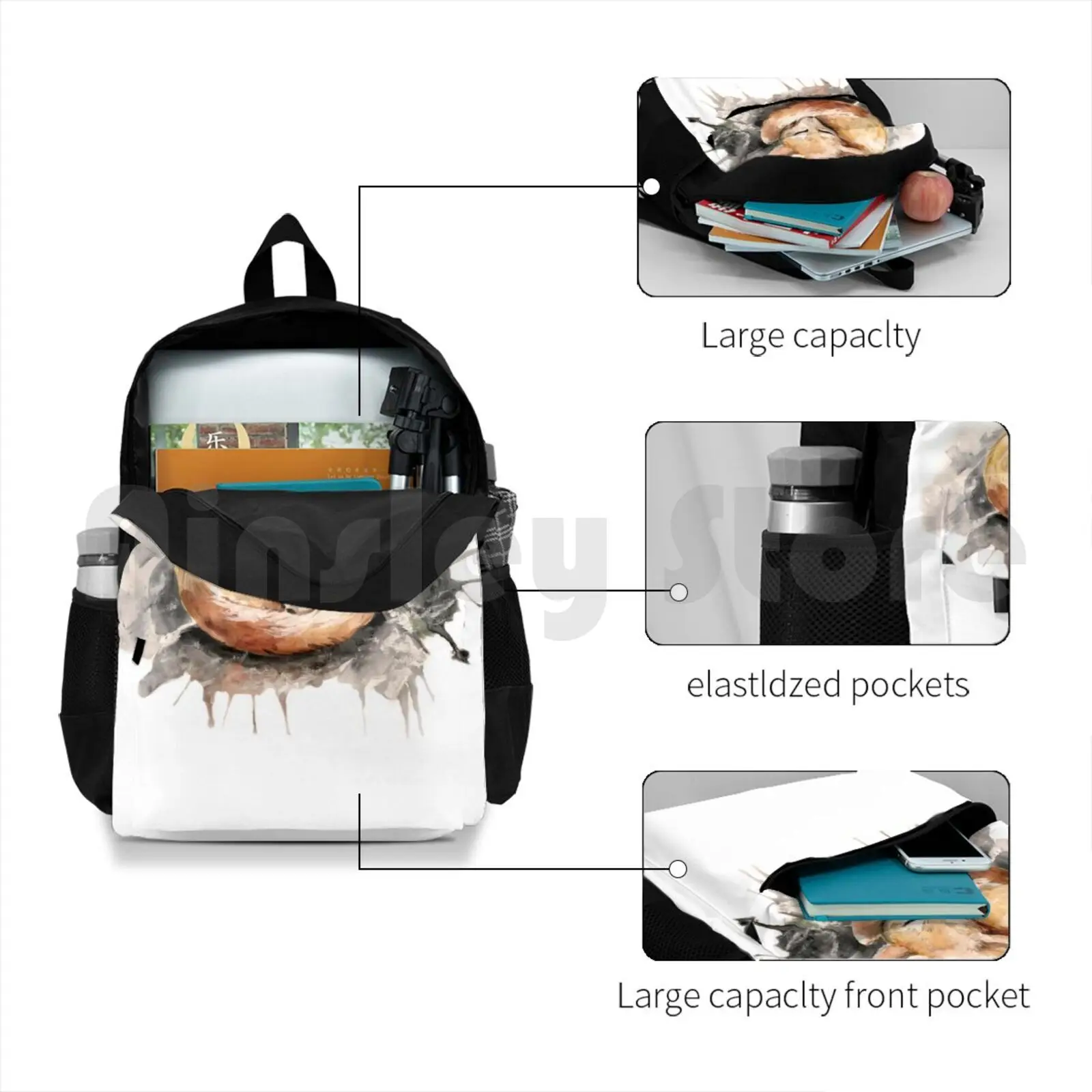 Fennec Fox Outdoor Hiking Backpack Riding Climbing Sports Bag Sleepy Sleep Fennec Fox Aquarelle Animals Wild Nature Baby Kids