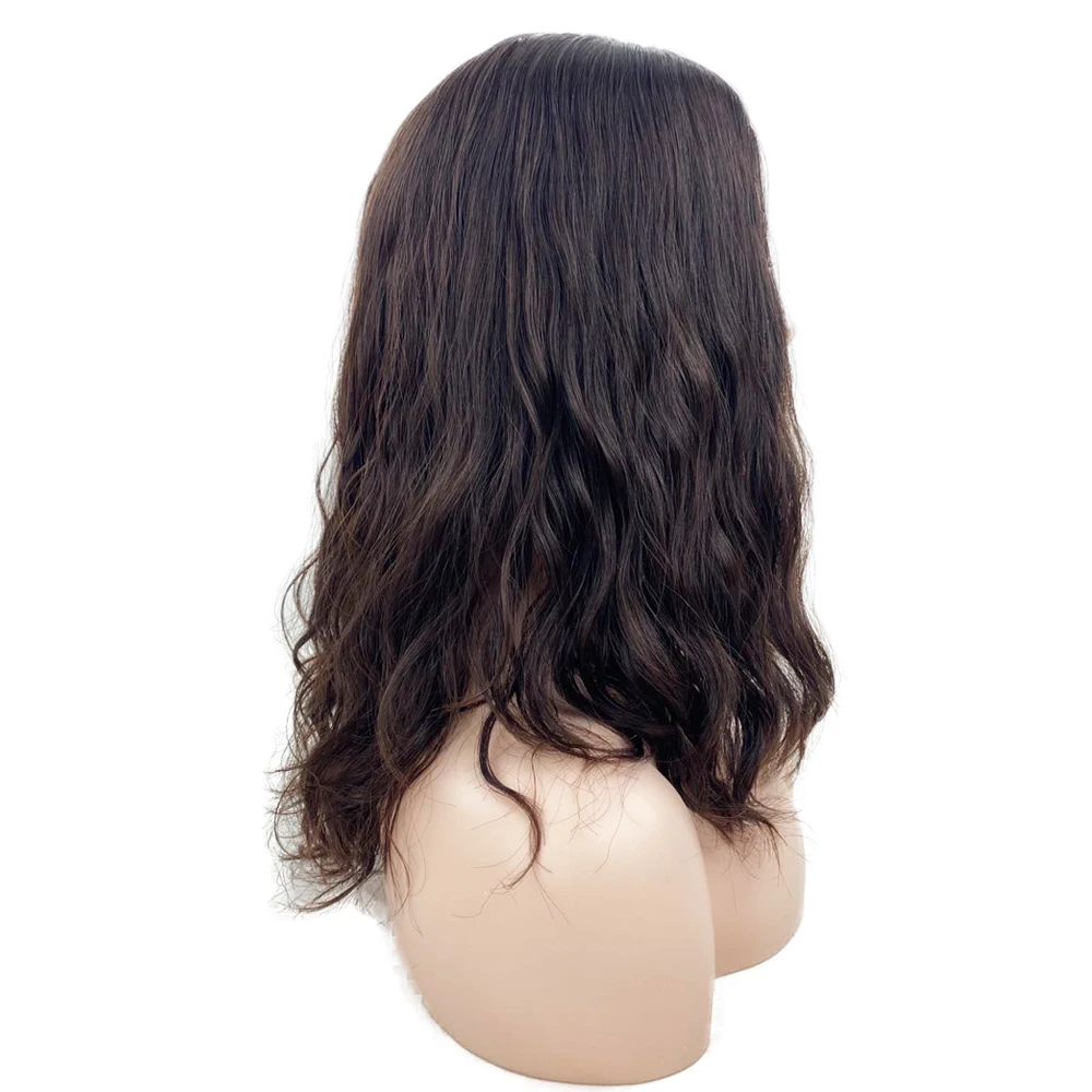 Virgin European Human Hair Jewish Wig Silk Base Sheitel Silk Top Kosher Wig Natural Wave Fine Hairpiece Natural Black for Women