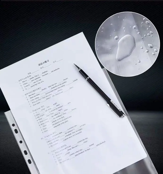 B5 26 Holes Rings Plastic Pockets Soft PVC Transparent Sleeves Bag 100 Sheets