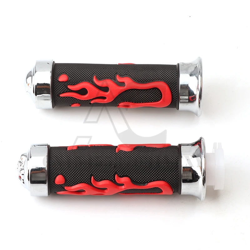 14mm 15mm General Motorcycle Modification Flame Pattern Skull Head Decorative Handlebar Off-road Vehicle Motorcycle Parts