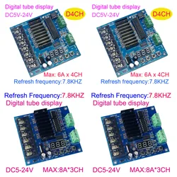 WS-DMX-D3CH/D4CH DC5-24V 12V LED RGB Controller 3CH 4CH DMX512 Decoder Dimmer Drive for LED Strip lights lamp