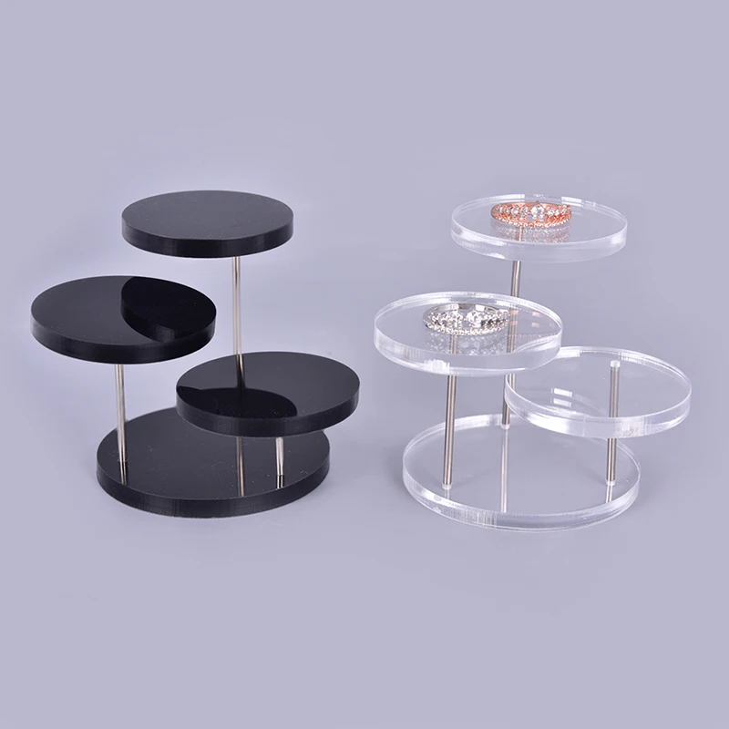 3 Layers Jewelry Organizer Jewelry Display Stand Clear Acrylic Stainless Steel Earring Bracelet Necklace Display Stand Shelf