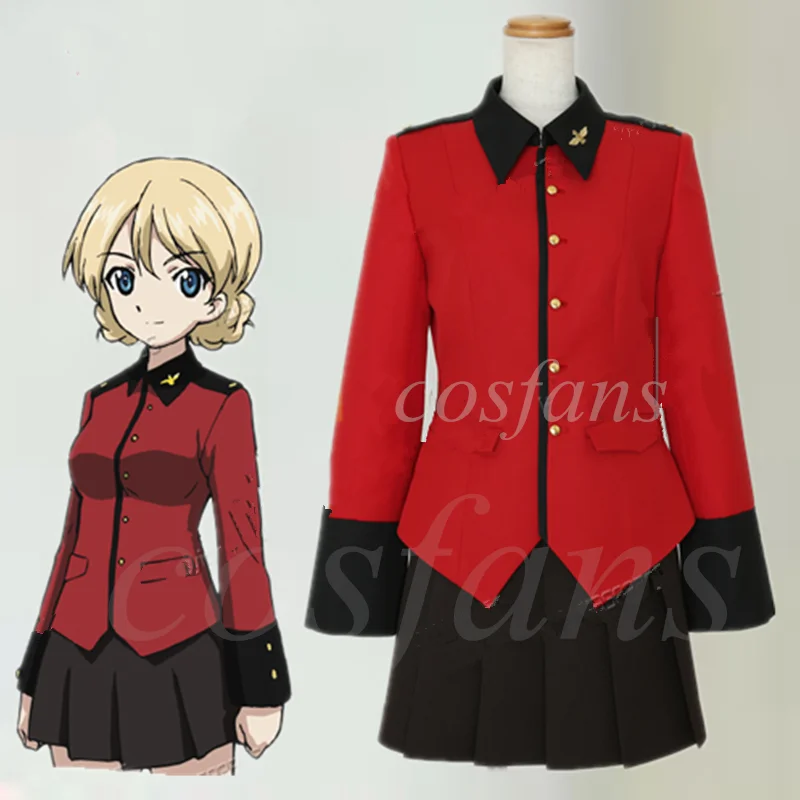 anime Girls und Panzer Darjeeling Cosplay Costume Darjeeling uniforms Suits for Halloween Party Costumes cosplay boot in stock