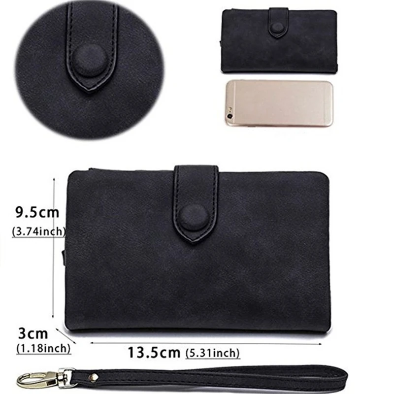 Dompet Pendek Matte Fashion Wanita Dompet Wanita Buram Berritsleting Kulit PU Tempat Kartu Identitas Koin Uang Genggam Lucu Anak Perempuan