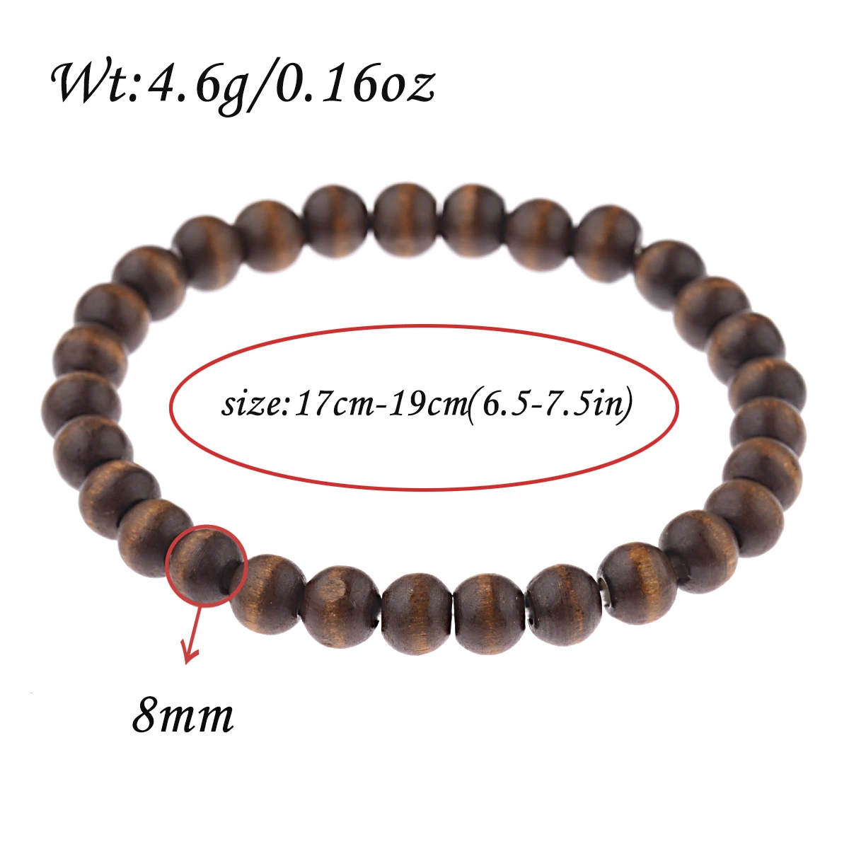 8mm New Natural Wood Beads Bracelets Men Ethinc Yoga Elasticity Bracelet Women Prayer Jewelry Meditation Bracelet Homme