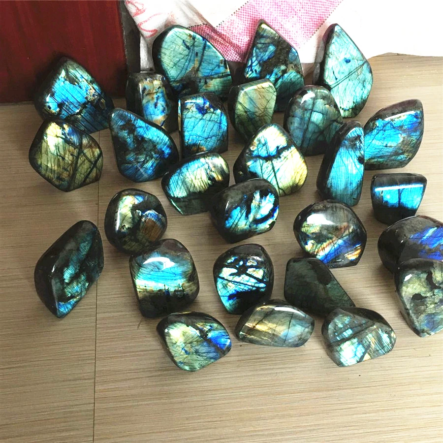 Labradorite Crystal Natural Quartz Moonstone Rock Gemstone Ornament High Freq Healing Energy Feng Shui Stone Decoration