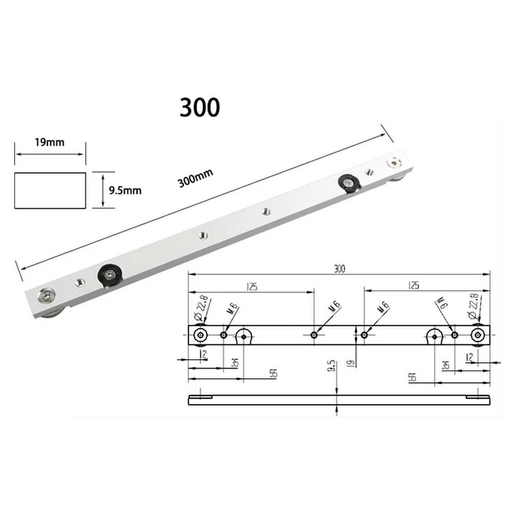 300/450/650/800MM Universal T-track Slider DIY Woodworking Aluminium Alloy Miter Bar Slider Table Saw Miter Tool