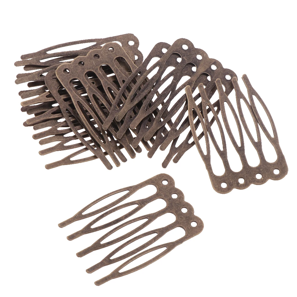 10pcs 5/10 Teeth DIY Metal Hair Comb Claw Hairpins Silver Gold Bronze Hair Comb Clip Craft Handmade Bridal Hair Jewelry Acc
