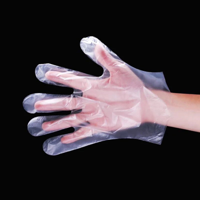 

100PCS/bag Plastic Gloves Disposable Gloves for Restaurant Kitchen BBQ Household Cleaning Gloves Free shipping