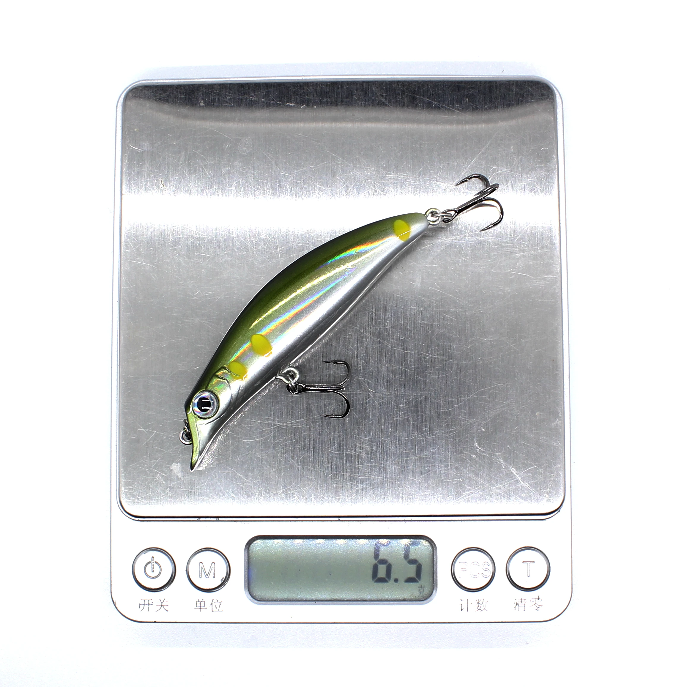 AOCLU Topwater Hybird Swimmer 75mm 6.5g Hard Bait Minnow Stick Lure Bass Trout Boat Fishing UV Painting Glow In Water