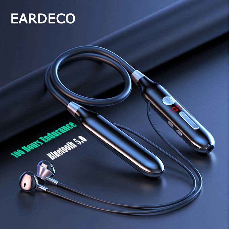 

EARDECO 100 Hours Playback Bluetooth Headphone Bass Wireless Headphones Sport Stereo Bluetooth Earphone Neckband Music Headset