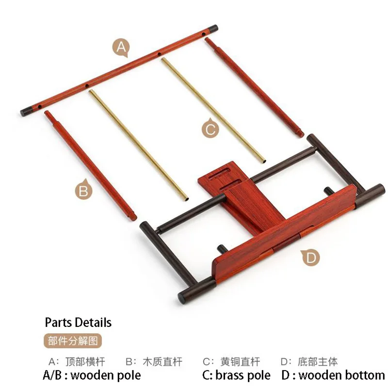 Simple Adjustable Reading Bookshelf  Practicing Calligraphy Bookend Tablet Brass Support Wood Table Drawing Easel Stationery