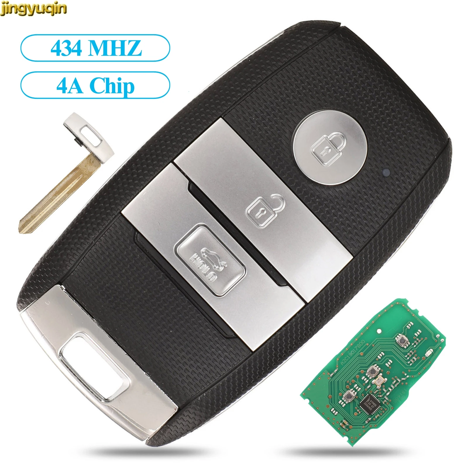 

Jingyuqin Remote Car Key Control 434MHZ 4A PCF7938X Chip For Kia KX1 KX Cross K2/K3/K4/K5 3 Button Transmitter