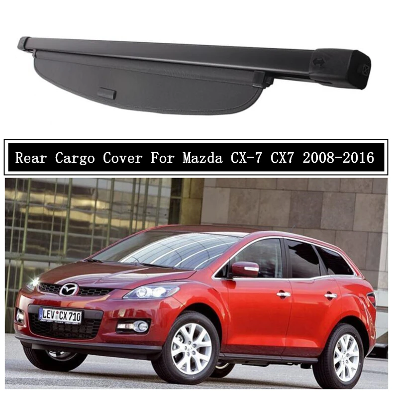 

Rear Cargo Cover For Mazda CX-7 CX7 2007-2016 Partition Curtain Screen Shade Trunk Security Shield Auto Accessories Black