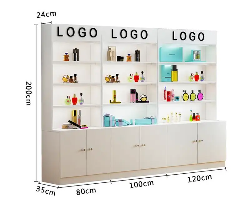 Cosmetics display cabinet Product display cabinet free combination mother and baby store drugstore beauty salon container shelve