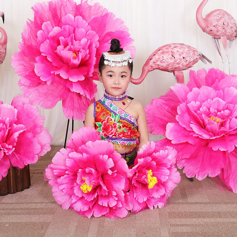 

Artificial Flower Head Fake Peony Handhold Flowers Dance performance Scene Stage Show Props DIY Home Wedding Backdrop Decoration